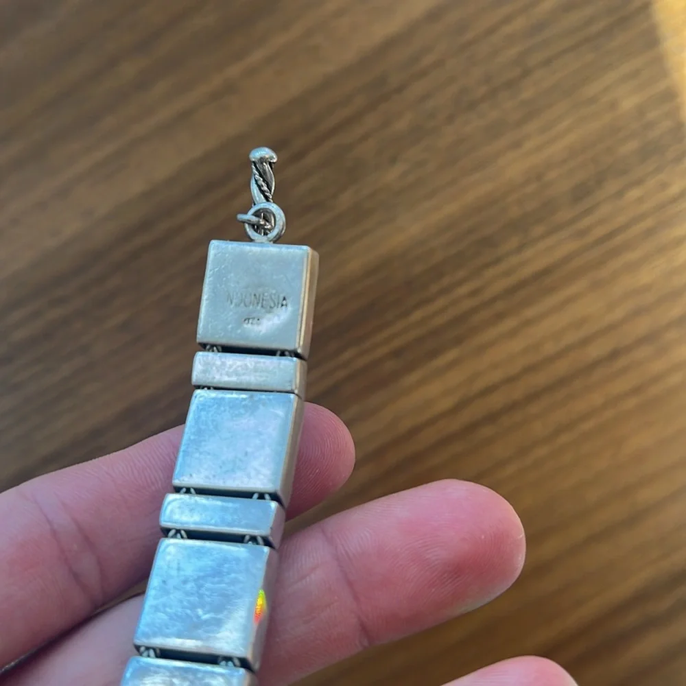 Lois Hill Vintage Granulation Filigree Toggle Sterling Silver Bangle Bracelet - Picture 6 of 8